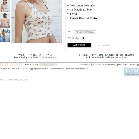 Brandy melville tank