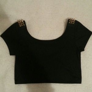 Spiked Black crop top