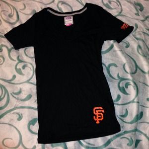 VS Pink "Take Me Out to the Ball Game" V-Neck Tee