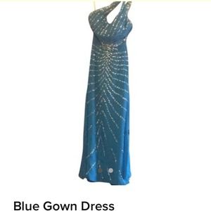 Blue dress/gown/prom dress/pageant dress
