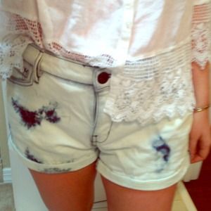 Navy Blue and white Tie dye shorts!!