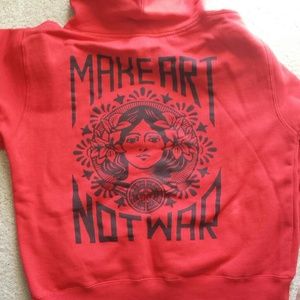 Obey make art not war hoodie