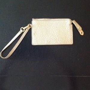 Cole Haan gold wristlet