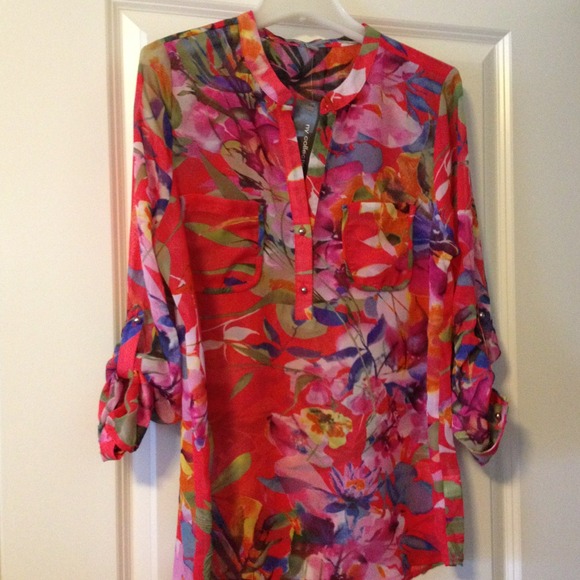 Multicolor sheer top