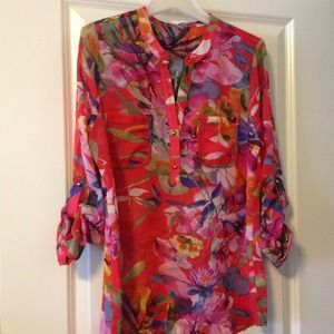 Multicolor sheer top