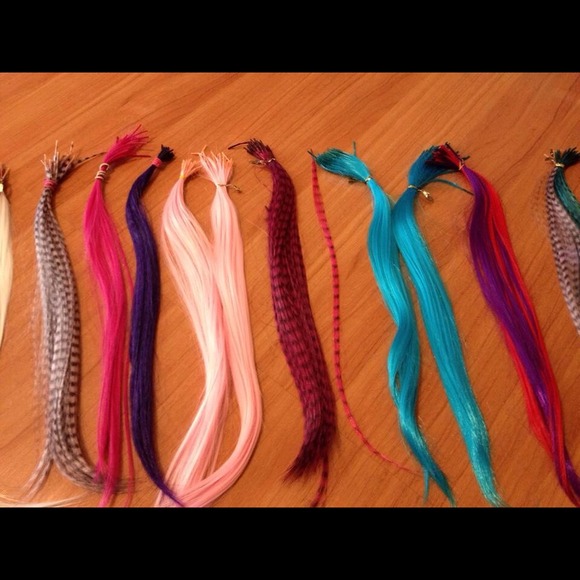 Huge lot colored hair extensions