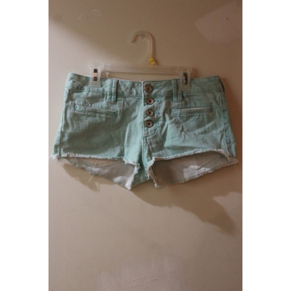 Mint denim shorts from Pacsun