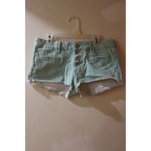 Mint denim shorts from Pacsun