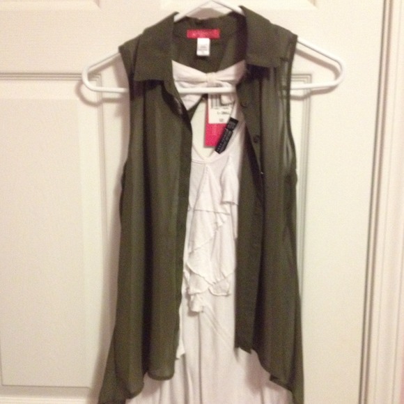 Olive see though top