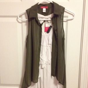 Olive see though top