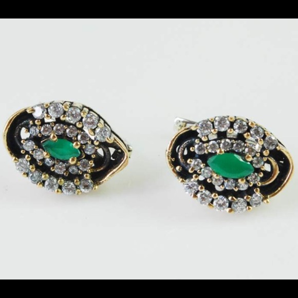 Turkish Emerald Topaz .925 Silver Earrings