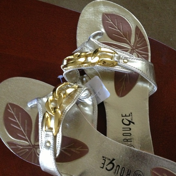 Gold chain detail sandals