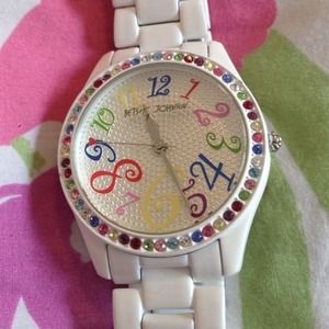 White Betsey Johnson Watch