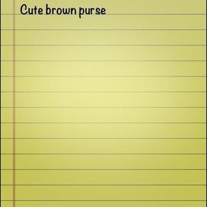 Medium size brown purse.