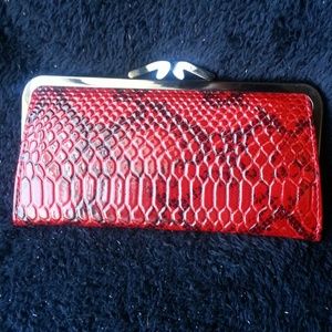 New purse red snake skin print.