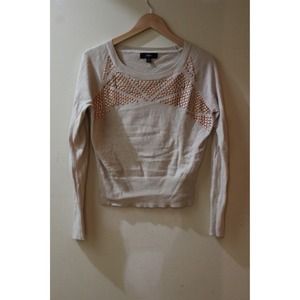 Studded, cream sweater