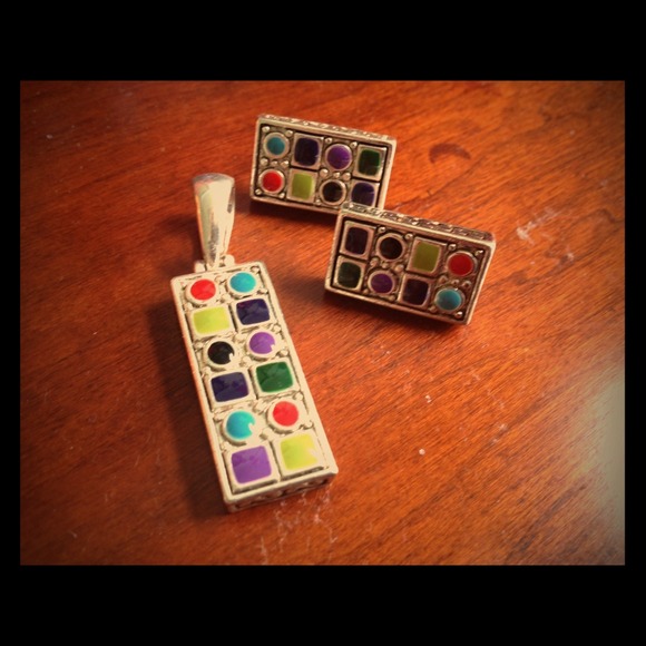 Earrings and pendant
