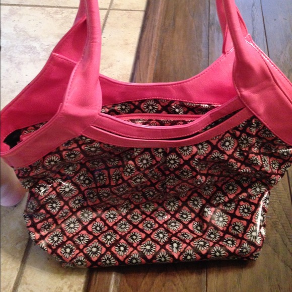 Vera Bradley pink print frill bag