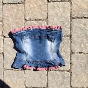 Jean plaid tube top by Blondie size medium