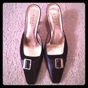 Gucci backless kitten heel shoe size 37.5