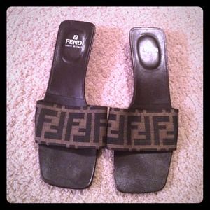 Fendi kitten heel backless slide 7