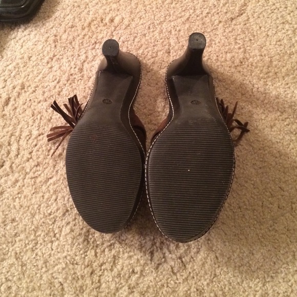 Coach suede platform backless heel size 7 - Picture 3 of 3