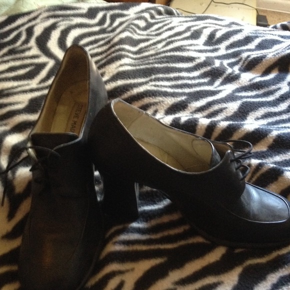 Black leather Steve Madden Platform Boots