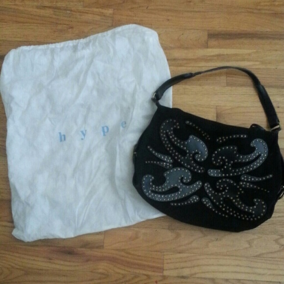 Hype black studded leather bag