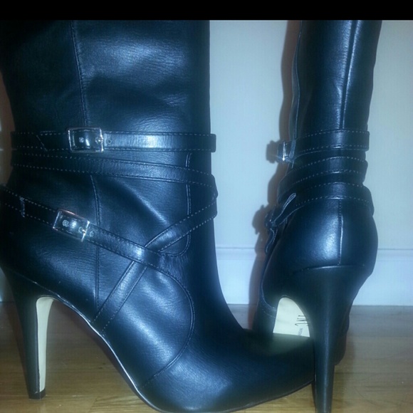 Tall Black Leather Boots Brand New Unworn