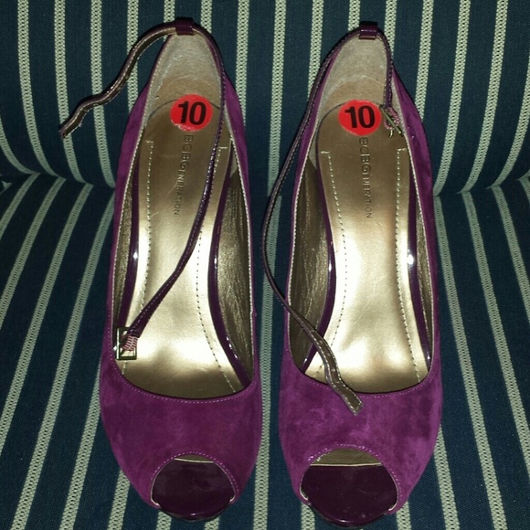 Purple Suede Open Toe Strappy High Heels Pumps - Picture 2 of 4