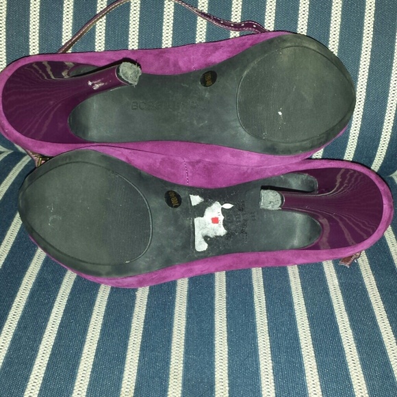 Purple Suede Open Toe Strappy High Heels Pumps - Picture 4 of 4