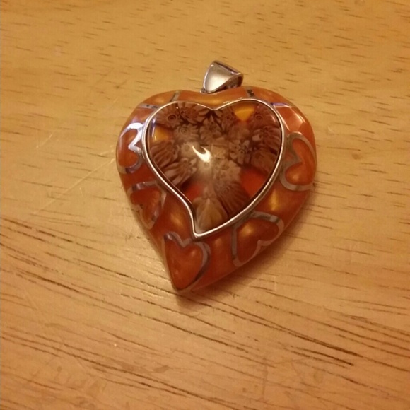 Authentic Murano Glass Large Heart Pendant