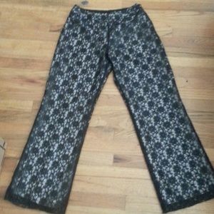 Black lace dress pants