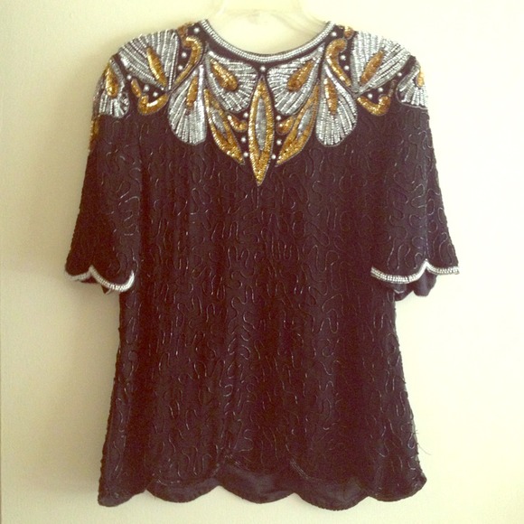 Vintage Laurence Kazar Sequin blouse