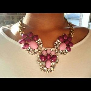 SOLD Pink and Plum Gem Necklace