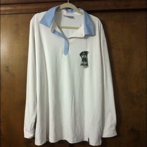 White long sleeved golf polo shirt