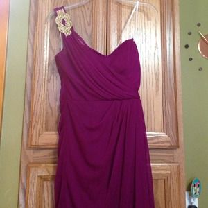 Wine Floor Length Prom Dress