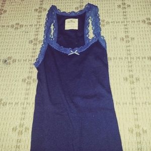Cute navy blue tank top with bow