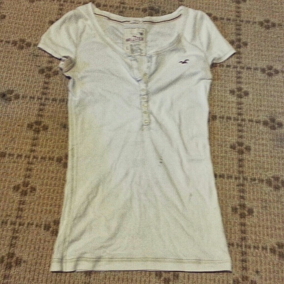 Half button up white tshirt