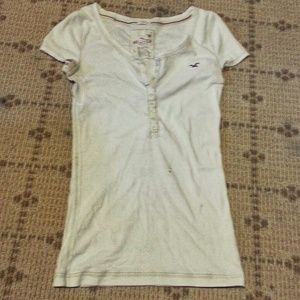 Half button up white tshirt