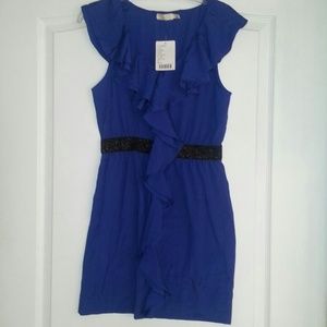 Pins and Needles Blue Dress with Ruffles