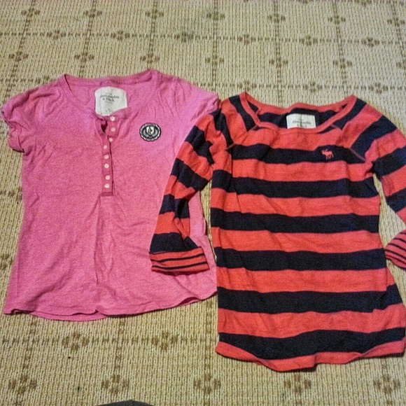 ? BUNDLE ? half button tshirt. 3/4 striped shirt.