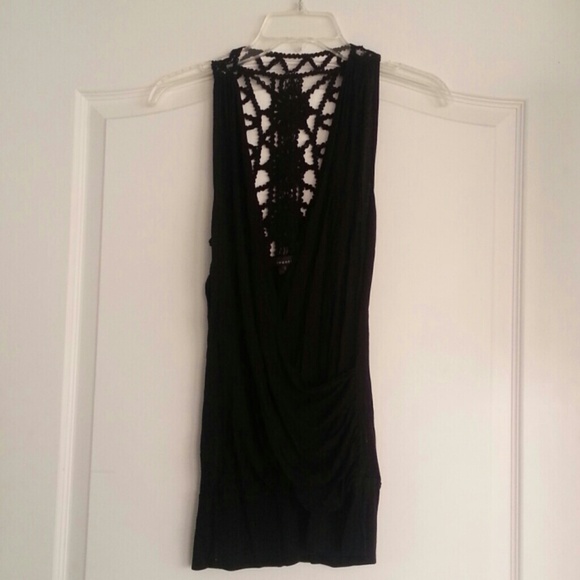 Crochet Back Low Cut Top