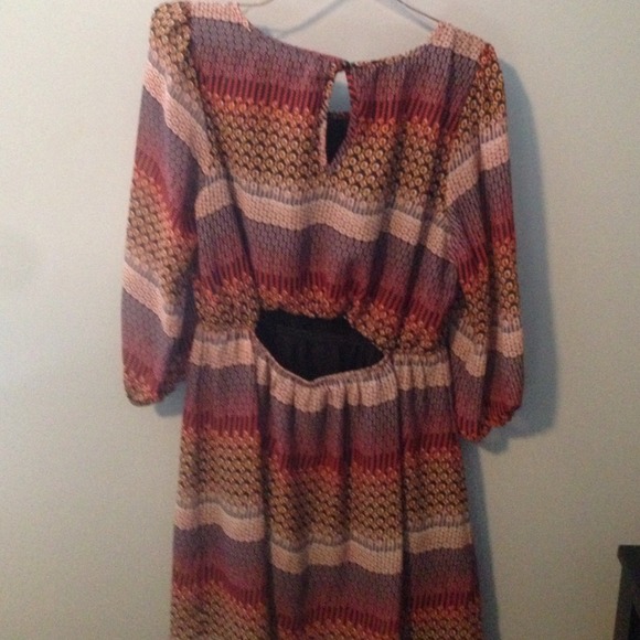 Cute print open lower back dress