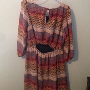 Cute print open lower back dress