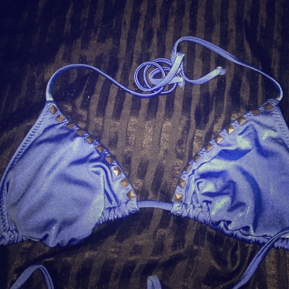 Blue studded Bikini top