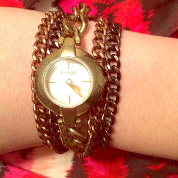 Gold bracelet Fossil watch