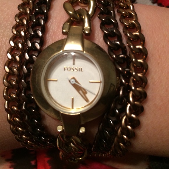 Gold bracelet Fossil watch