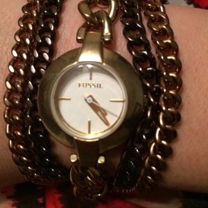 Gold bracelet Fossil watch