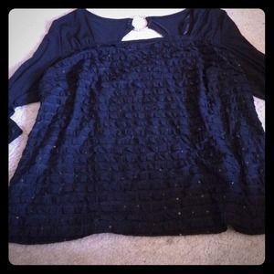 Cute black sequin shirt like new (5)